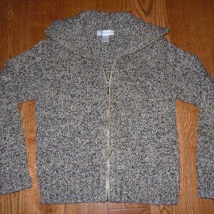 VINTAGE DRESS BARN ZIP FRONT KNIT CARDIGAN SZ MEDIUM